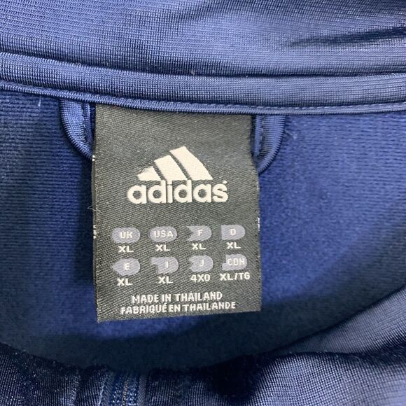 Vtg Y2K Adidas Jacket 3 Stripes Full Zip Track Blue Sz XL Hip Hop - Picture 5 of 13